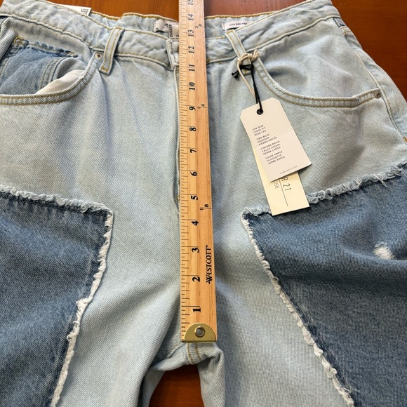 NWT Forever 21 Color-blocked Women’s Low Rise Wide Leg Jeans Size 30 - Picture 13 of 16